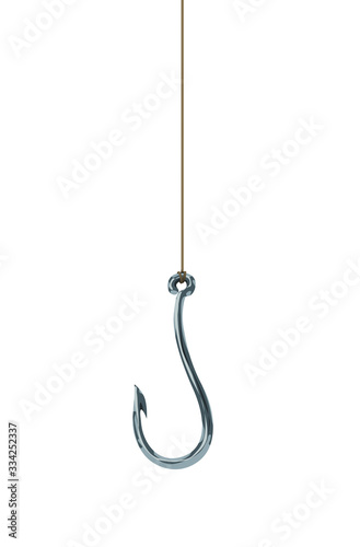 fishing hook isolated on white background photo