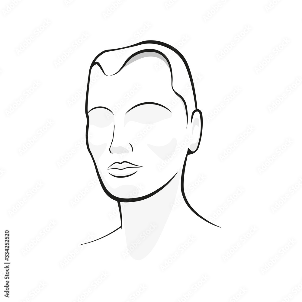 Elegant Mannequin Face Template on white Elegant Mannequin Face Template on white
