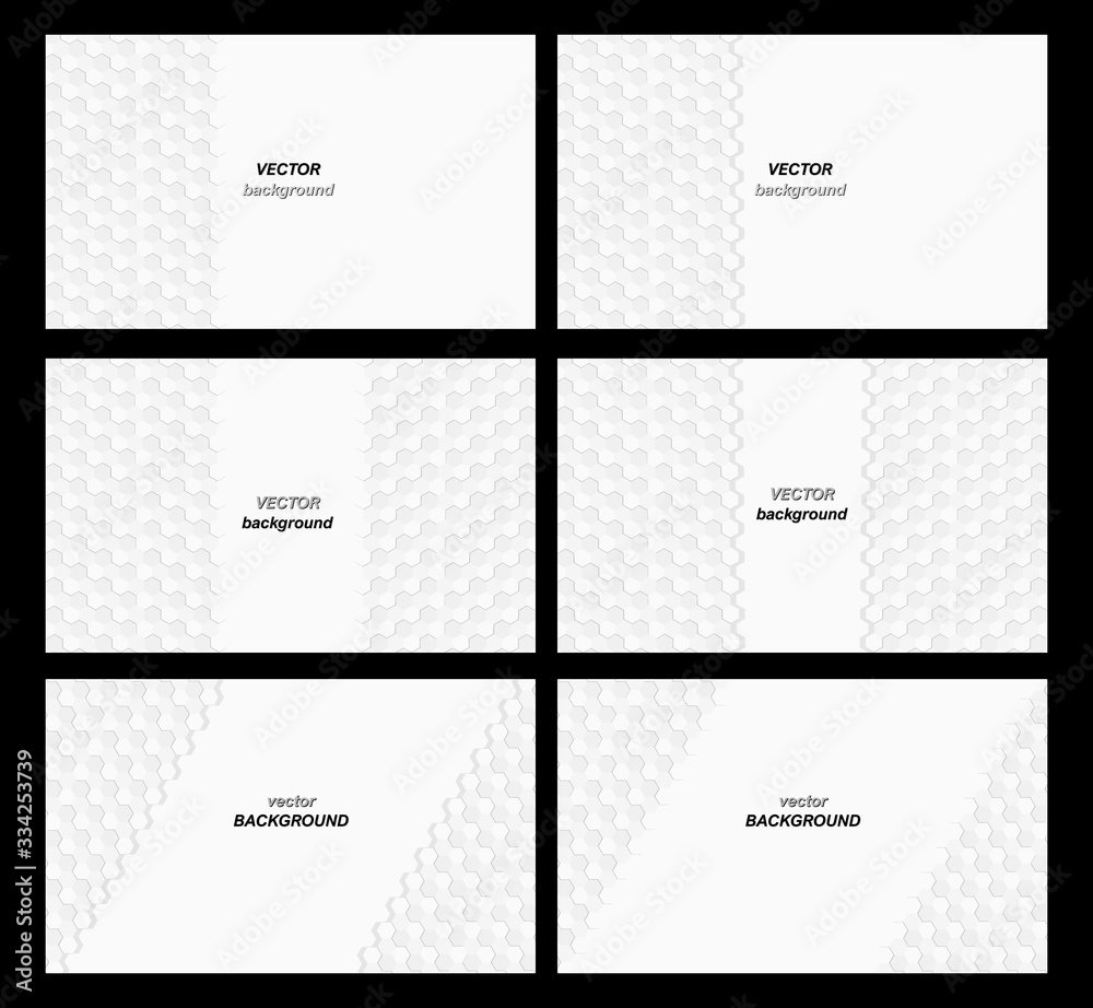 Vector illustration including a set of textured backgrounds consisting of monochrome cubes.