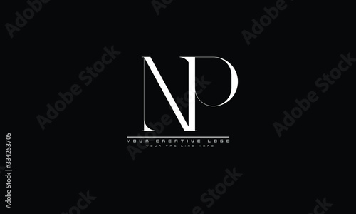NP PN abstract vector logo monogram template