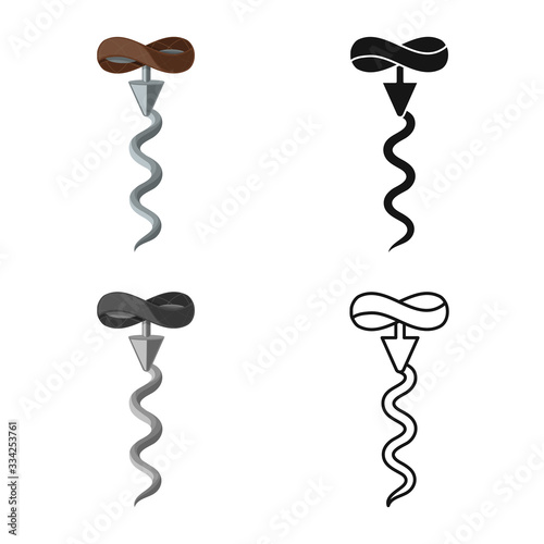 Isolated object of gimlet and screw logo. Web element of gimlet and metallic stock vector illustration.