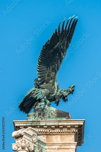 Eagle statue in Buda Palace in Budapest Hungary