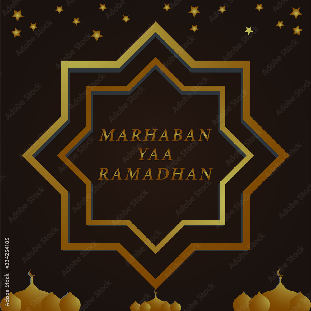 Illustration vector grapic design luxury blue for banners and themes on social media background or post card Ramadhan 