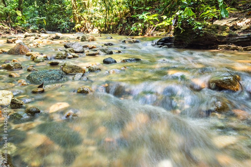 Mountain stream in deep tropical forest Mountain stream in deep tropical forest