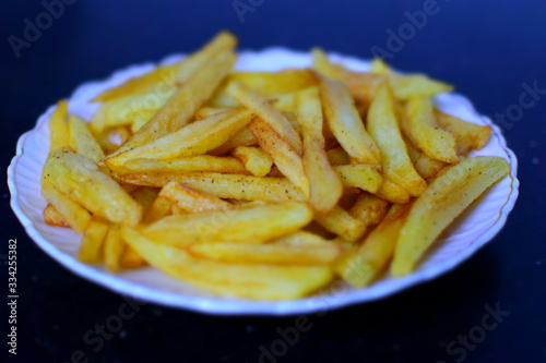 Home made large and small french fries