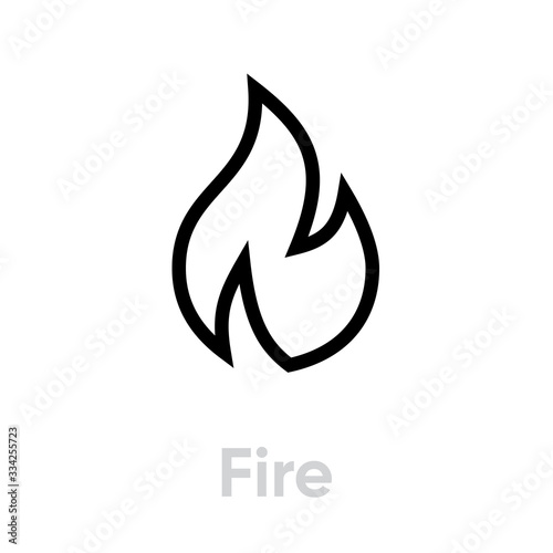 Fire Security icon. Editable line vector.