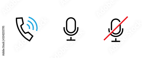 Voice search icon. Editable Vector Outline.
