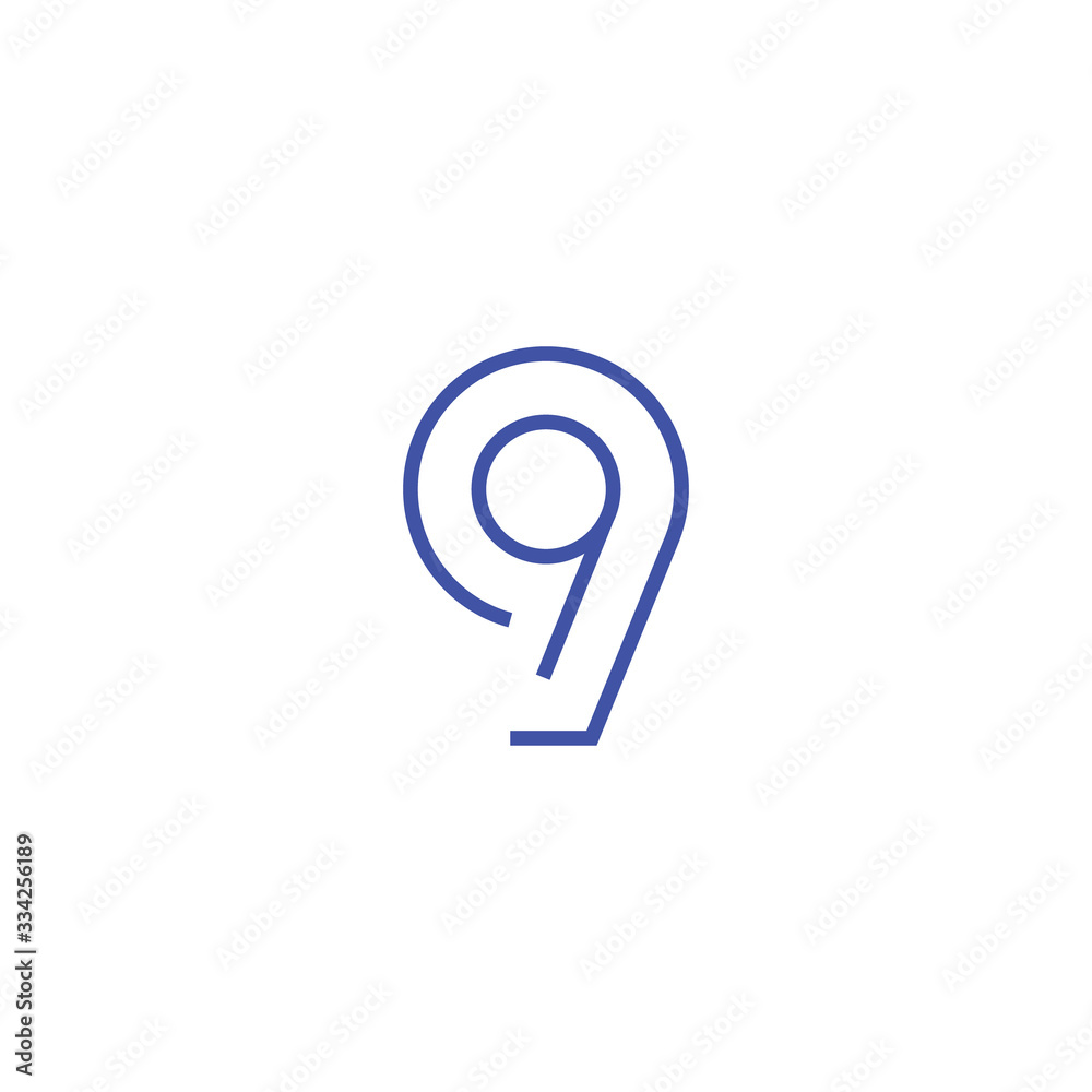 Typography nine, 9 logo icon vector template. Typography nine, 9 logo icon vector template.