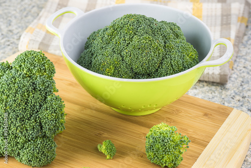 Fresh organic broccoli rabes.