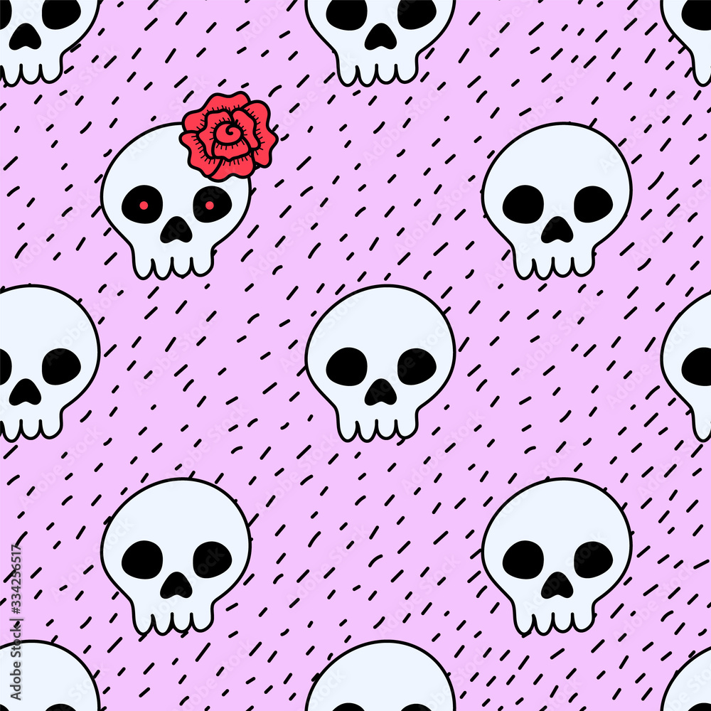 Cinco de Mayo holiday seamless pattern with skulls Cinco de Mayo holiday seamless pattern with skulls