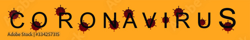 Corona virus text for pandemic illness. Suitable for logo, symbol use.