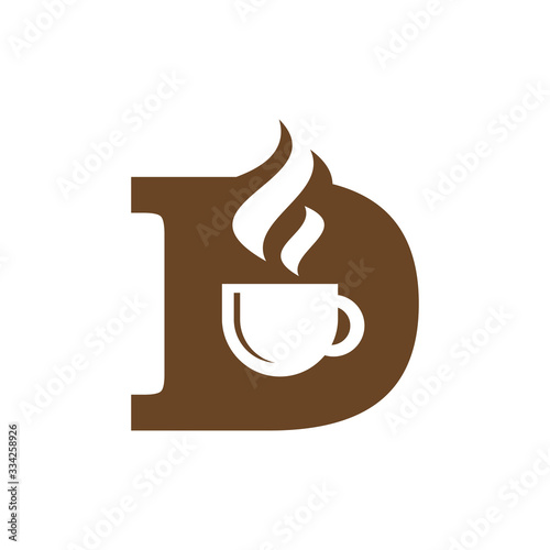 Letter D Coffee Shop and Cafe Restaurant Logo Vector Design