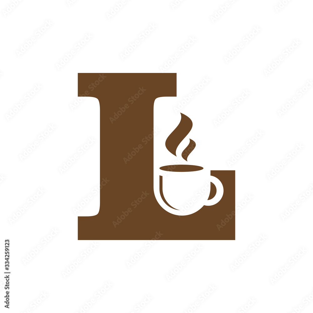Letter L Coffee Shop and Cafe Restaurant Logo Vector Design Letter L Coffee Shop and Cafe Restaurant Logo Vector Design