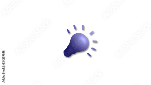 New 3d bulb icon on white background,light bulb icon