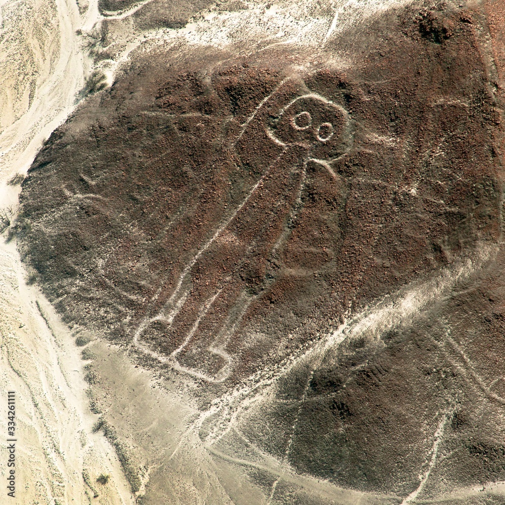 The spaceman, Nazca mysterious lines and geoglyphs Stock Photo | Adobe ...