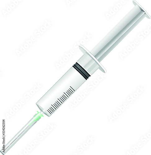 syringe with coronavirus vaccine. pandemic disease concept