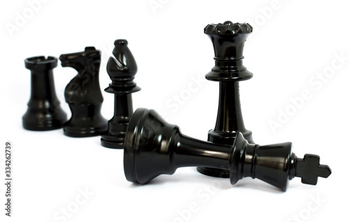 Black chess isolated white background