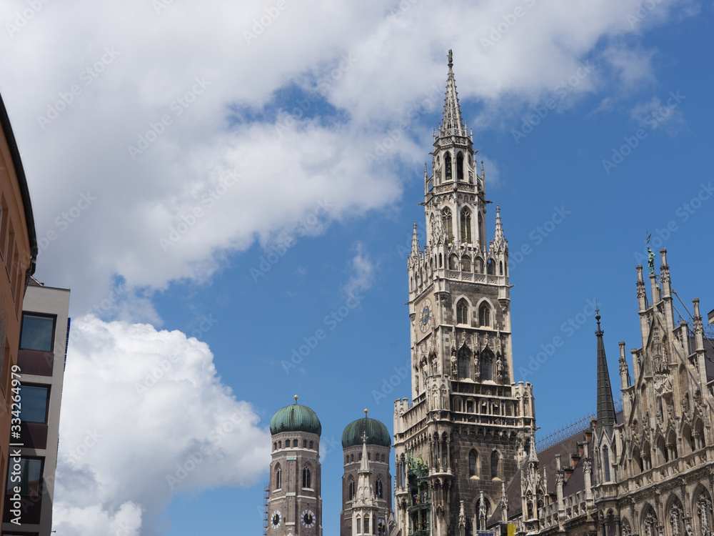 Stadtpanorama am Marienplatz in München Stadtpanorama am Marienplatz in München