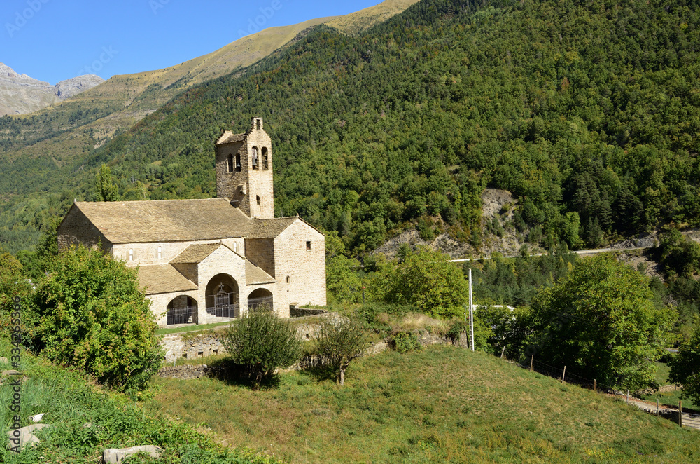 San Miguel church, Linas de Broto, Huesca province, Aragon, Spain
