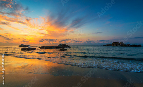 Beach with sunrise background