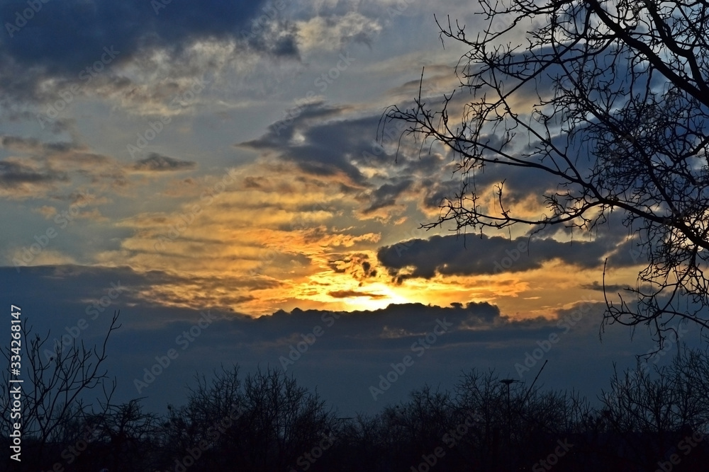 colorful sunset in the beautiful sky