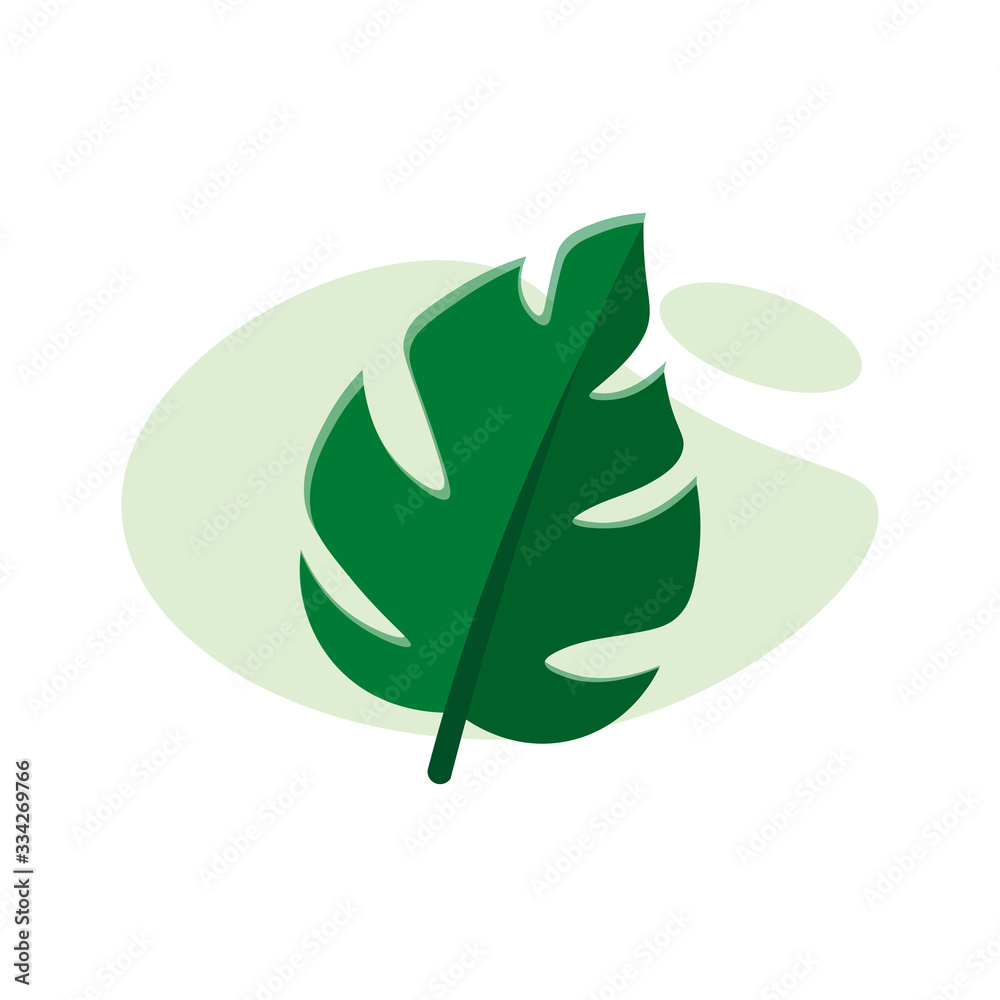leaf illustration design element, flat icon
