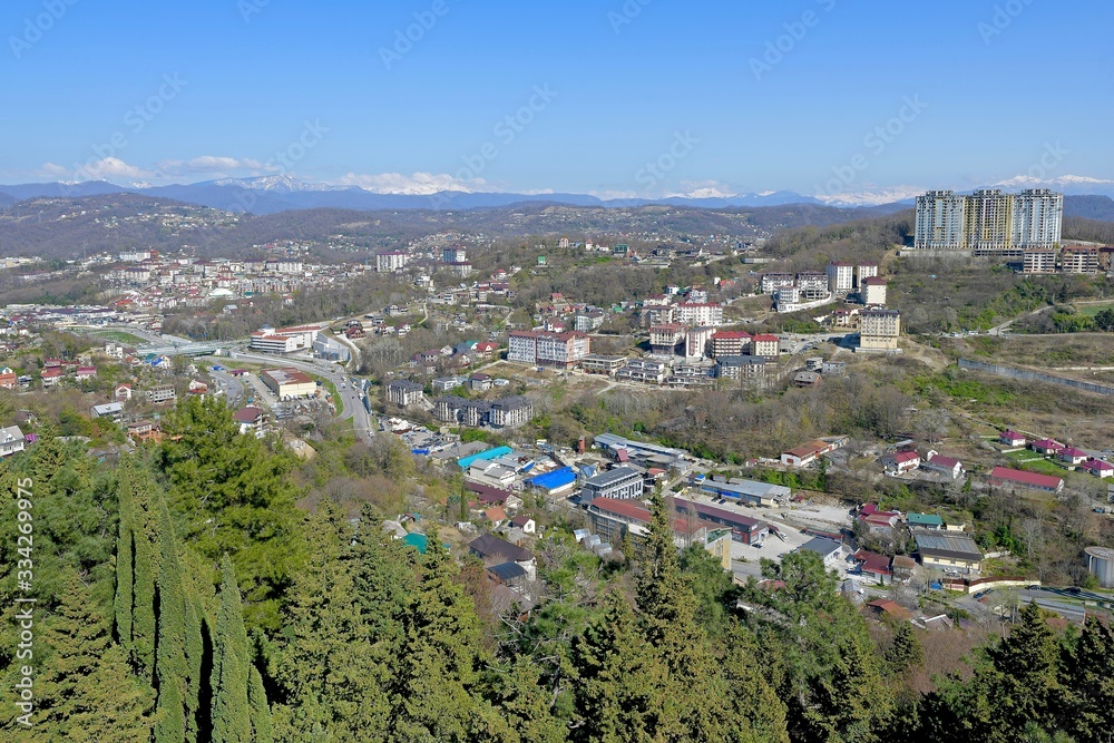 top view of the panorama of the southern city