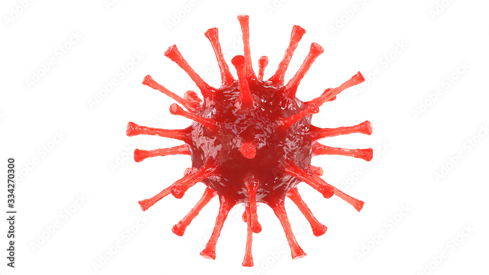 Symbol of Coronavirus Covid-19 outbreak and epidemic and pandemic. 3D rendering illustration of microscopic view of coronaviruses influenza pathogen Symbol of Coronavirus Covid-19 outbreak and epidemic and pandemic. 3D rendering illustration of microscopic view of coronaviruses influenza pathogen