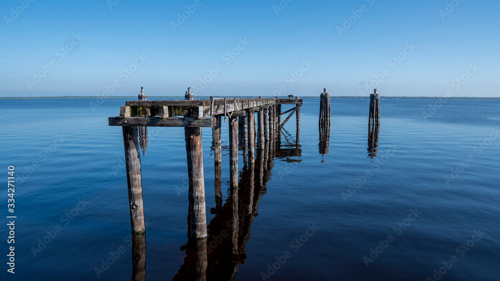 rustic weathered pier left side