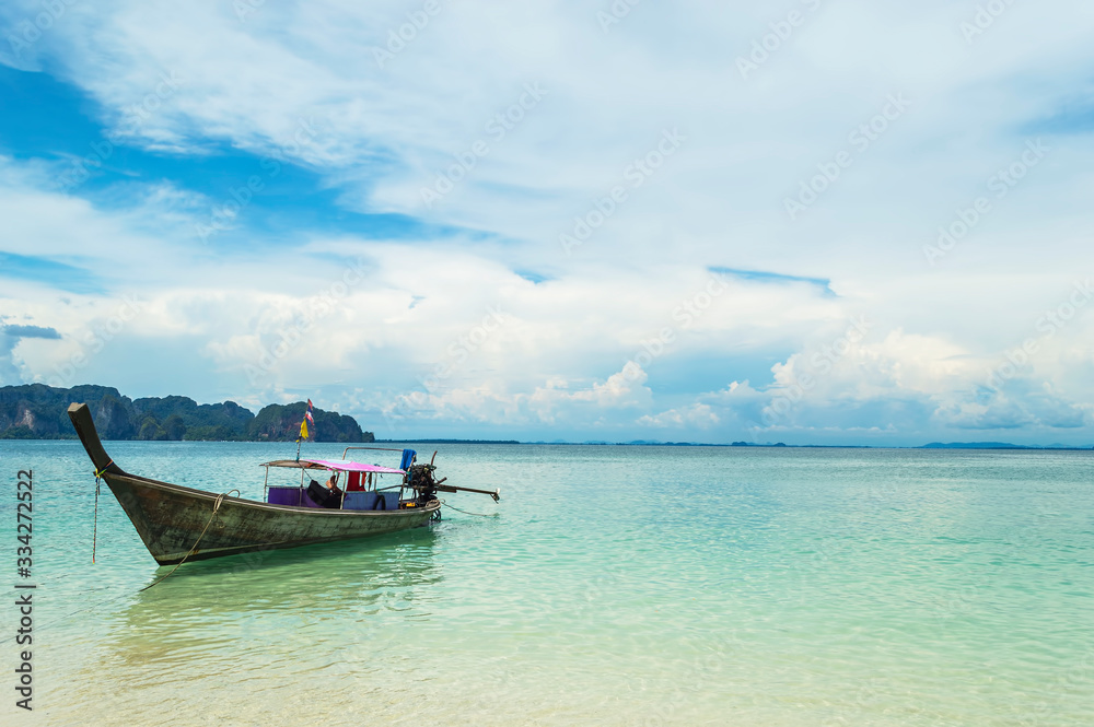 Fototapeta premium Longtail near Poda island, Krabi province, Thailand