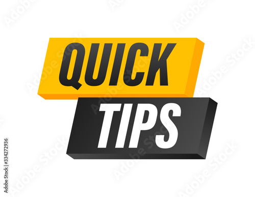 Quick tips icon badge. Ready for use in web or print design. Vector stock illustration.