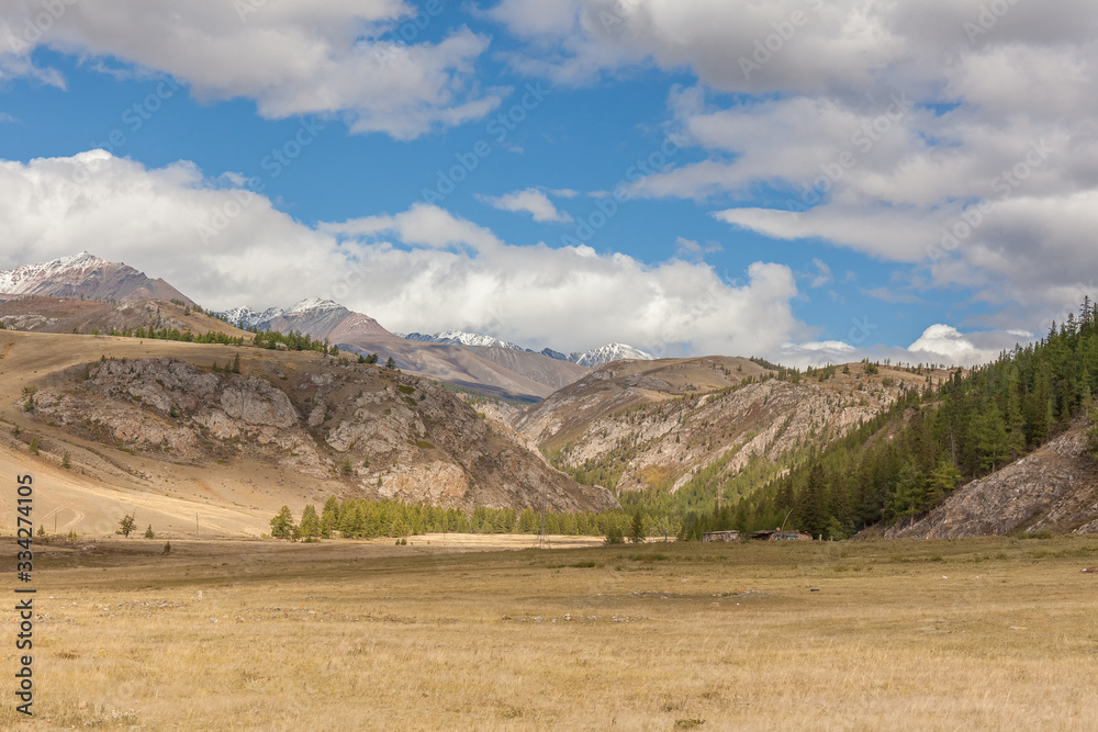Summer View of Altai, Russia. Altai Republic is one of Russia's ethnic republics.
