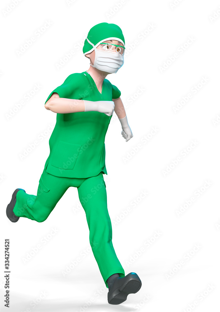 doctor cartoon is running in white background doctor cartoon is running in white background