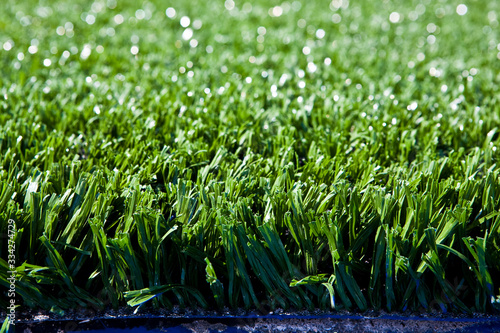 Care artificial lawn with sunny reflects