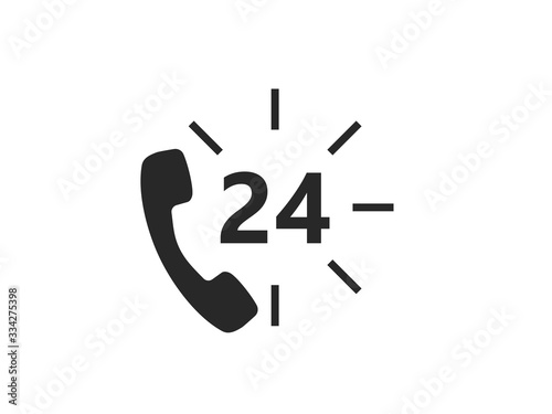 Emergency call icon. Vector illustration, flat design.