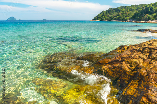 Island with clean and clear water at Perhentian Island, Malaysia