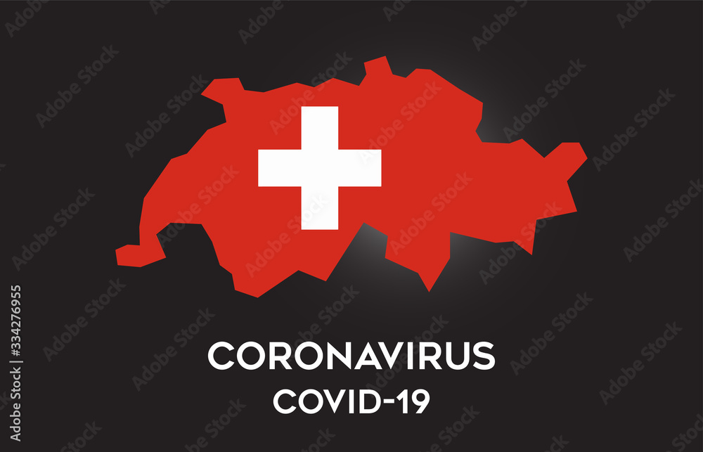Obraz premium CoronaVirus in Switzerland and Country flag inside Country border Map Vector Design.