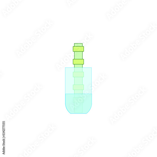bamboo inside glass vase on white background