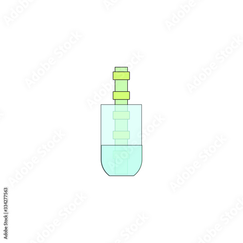 bamboo inside glass vase on white background