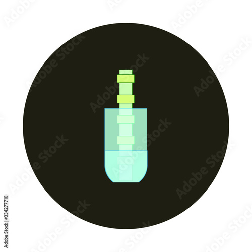 bamboo inside glass vase on white background