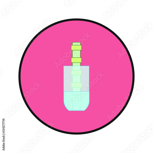 bamboo inside glass vase on white background