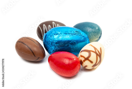 chocolate easter eggs isolated