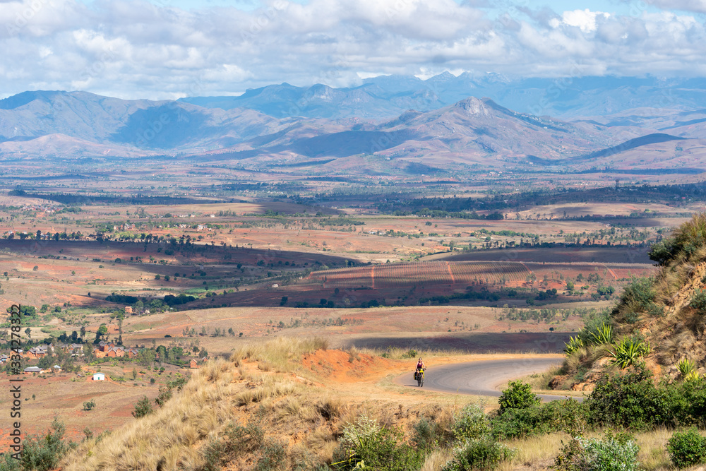 Obraz premium Wide valley with hills at Ambatalavao, Madagascar