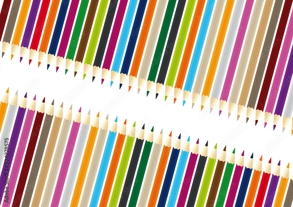 Obraz premium Colored pencils. Isolated on white bacground. Vector illustration.