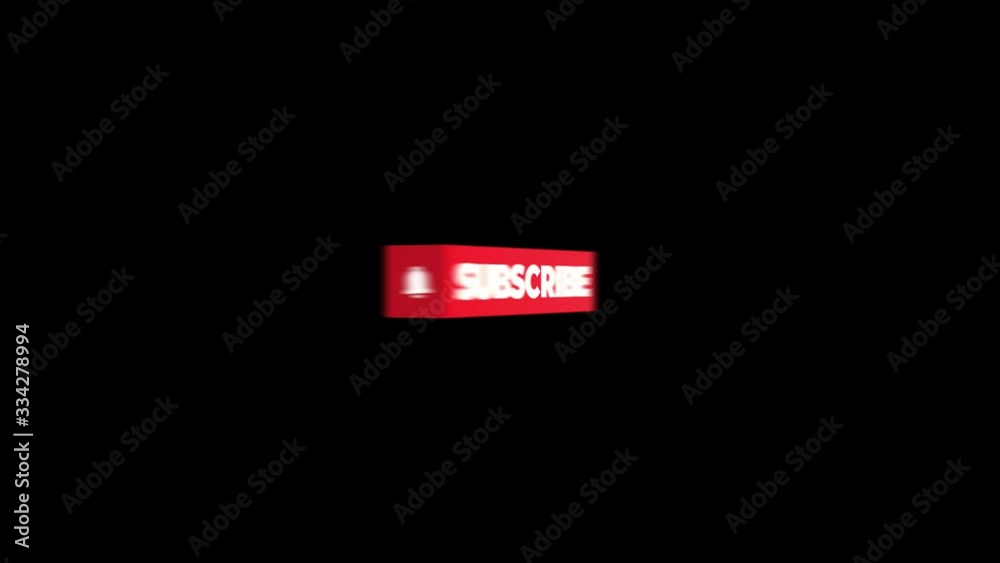 4k like and subscribe lower third button animation with transparency