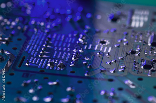 close-up of electronic circuit board