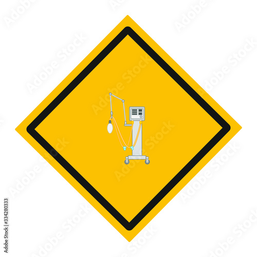 hospital artificial respirator on white background