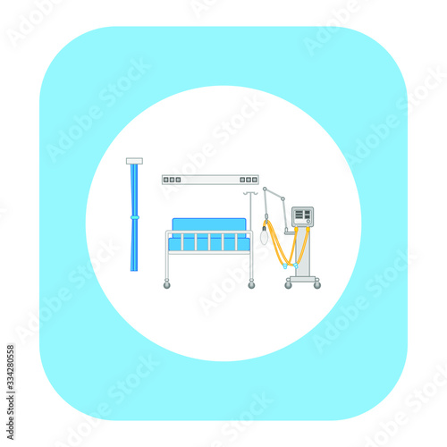 icu hospital room with respirator