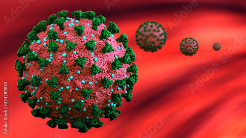 Coronavirus Covid19 Korona Virus Novel 3D Illustration photo