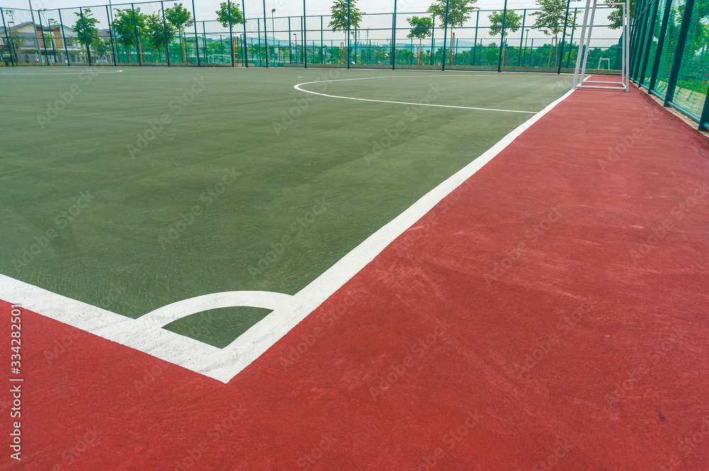 Fototapeta premium Corner edge line inside futsal court